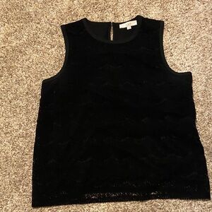 LOFT Black Lace Tank Top